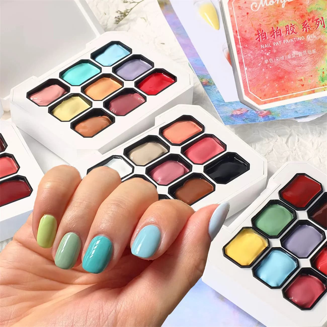 9 colors solid nail polish palette detachable UV/LED enamel lacquer salon gel nail art paint salon gel semi-permanent Hybr