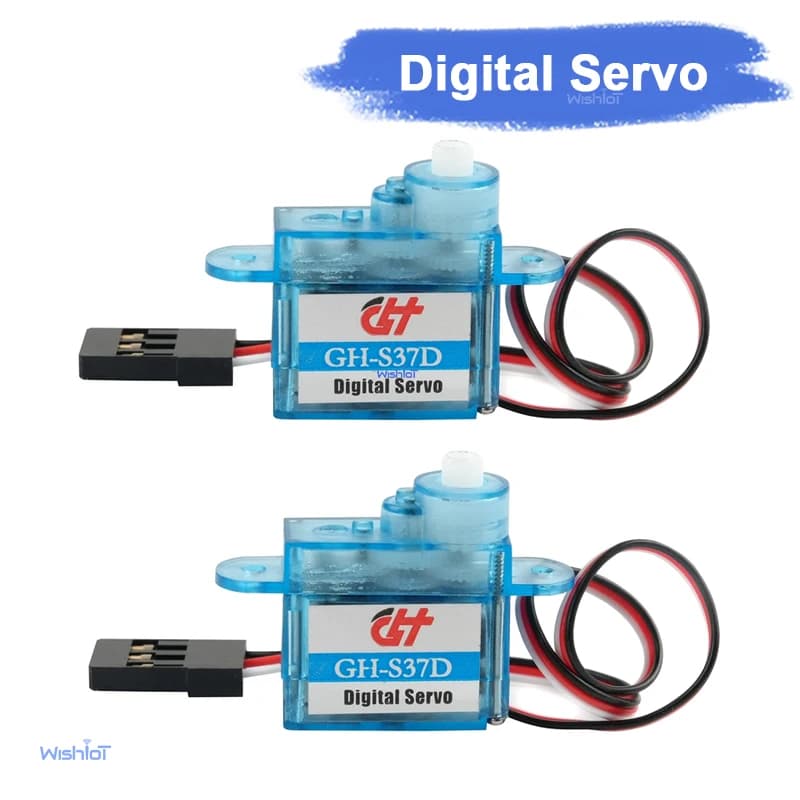 4 pz. Micro Servo Digitale GH-S37D Mini Super Leggero 3.7g 90 Gradi per il Controllo della Direzione di Volo di Aerei RC, Elicotteri e Barche