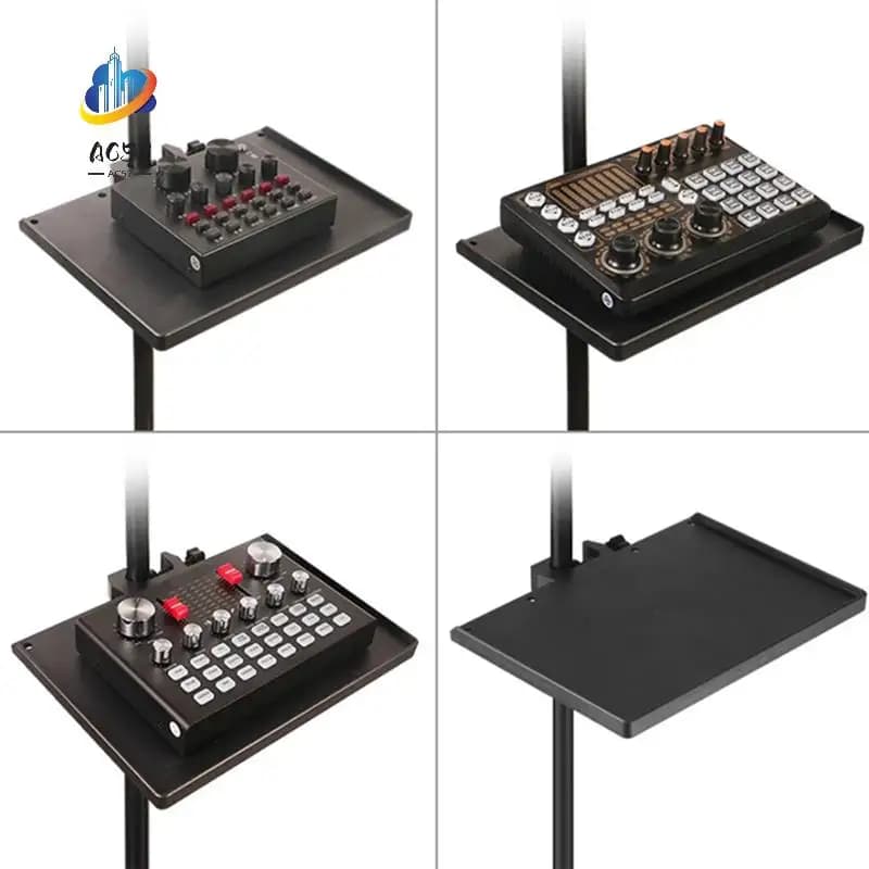 Supporto per staffa per proiettore universale regolabile con vassoio per scheda audio AC57 per telefono, fotocamera, laptop, accessori per supporto per microfono
