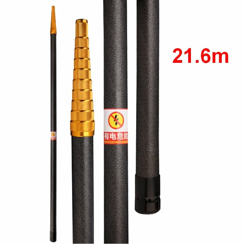 ZZ344 Asta Telescopica in Fibra di Carbonio da 21m/22m per Raccolta Frutta, Betel e Noci di Areca