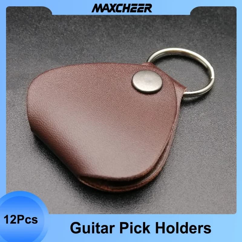 12 pezzi plettri per chitarra custodia portamonete portachiavi in ecopelle stile plettri per chitarra portamonete portachiavi per borsa