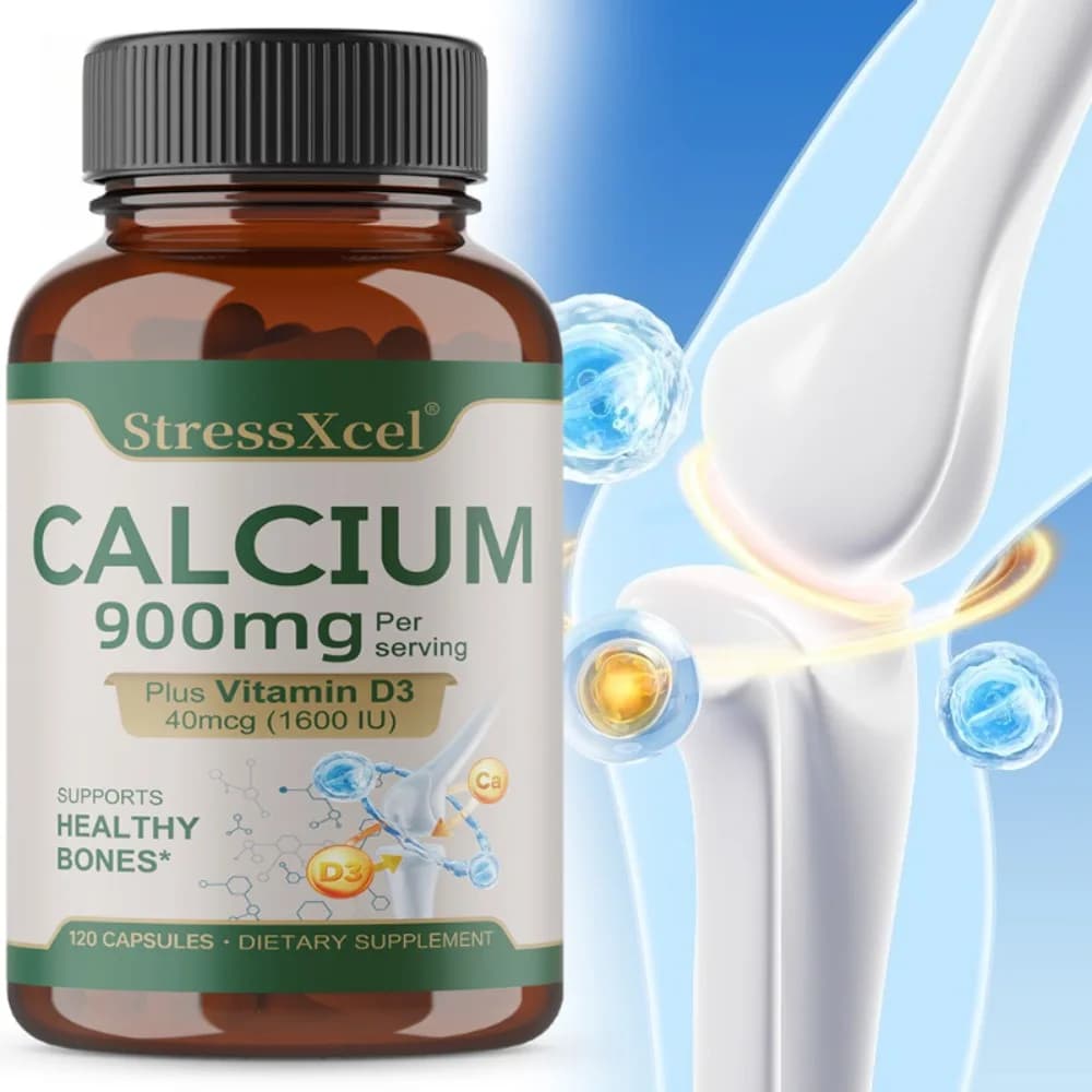 Calcium Supplement + Vitamin D3, for Best Absorption, Supports Immune Health, Bones & Teeth