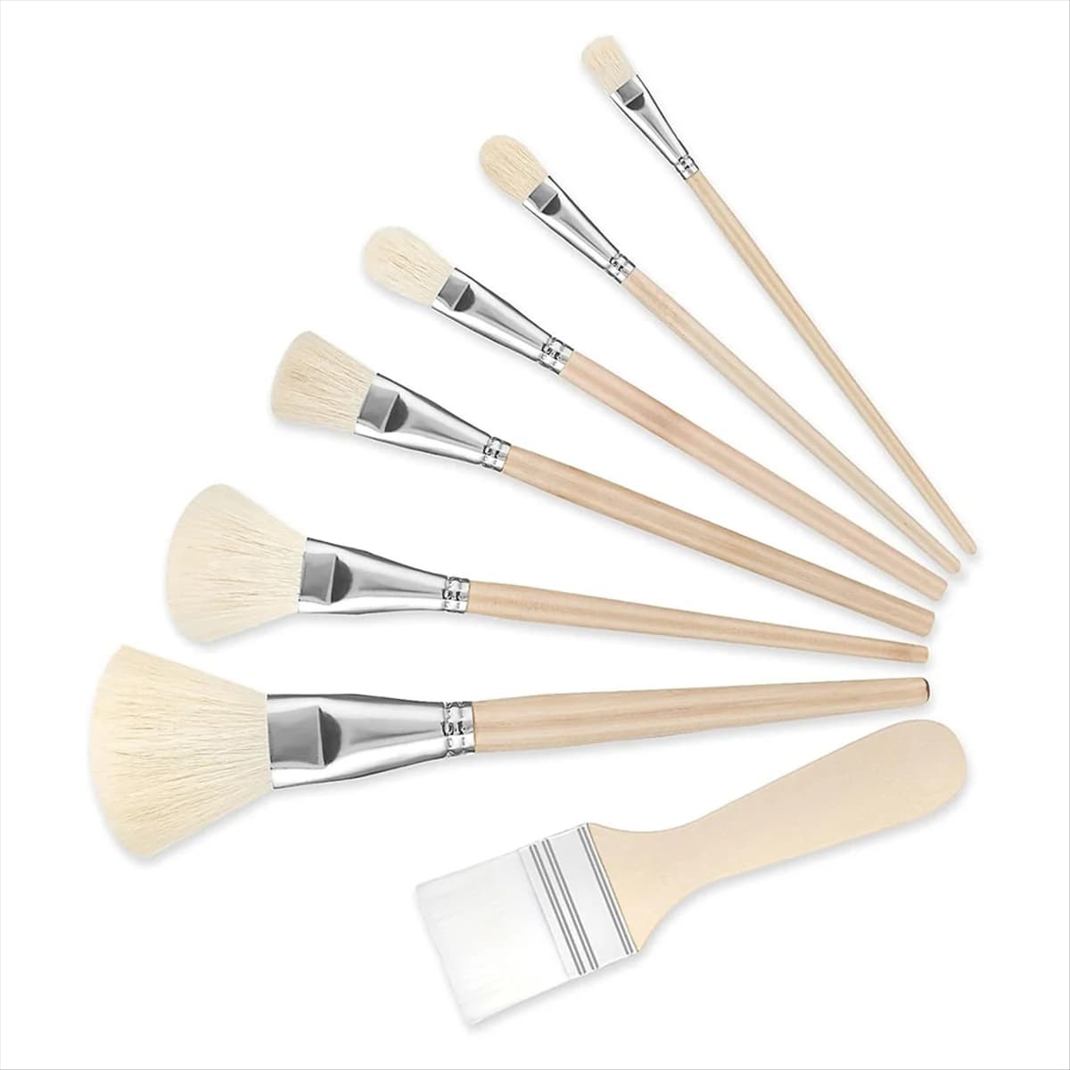 CYL-7 Piece Acrylic Painting Mop Brush Set, Acrylic Paint Brush Set for Acrylic Watercolor Oil Painting Wall Painting