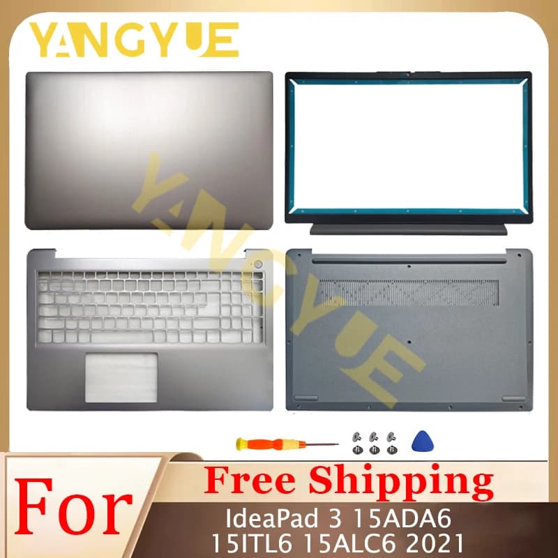 Nuovo Computer Portatile Sostituire Caso Per IdeaPad 3 15ADA6 15ITL6 15ALC6 2021 LCD Della Copertura Posteriore Lunetta Anteriore Palmrest Bottom Case Cerniere