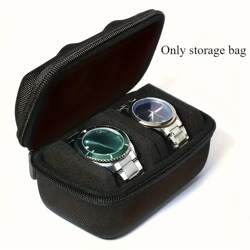 Custodia da viaggio per orologio rigida con 2 slot - Scatola protettiva per riporre gli orologi da uomo e da donna