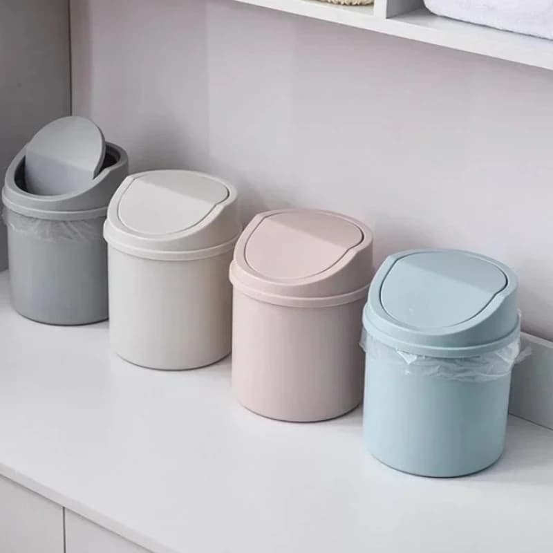 Mini Cestino da Scrivania con Coperchio, Contenitore per Rifiuti da Camera da Letto, Bidone per Pulizia e Organizzazione dello Spazio di Lavoro, 1 Pezzo