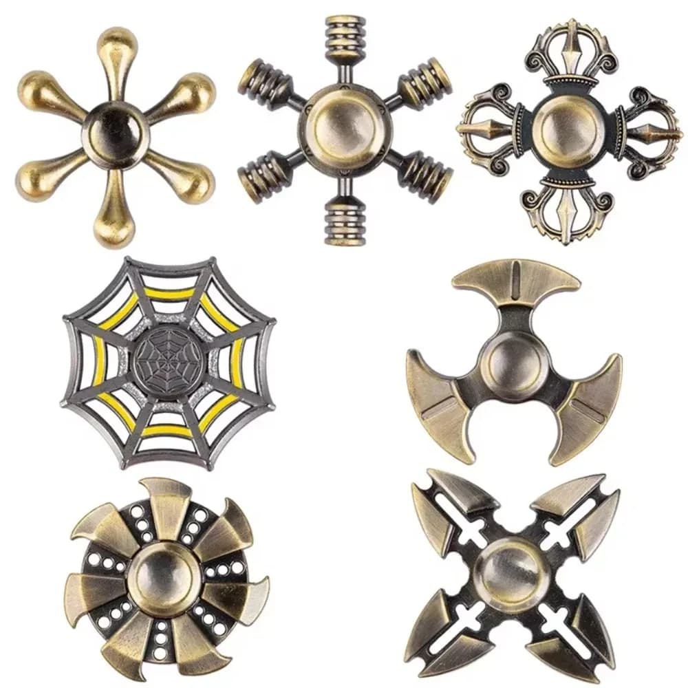 Rame Hand Fidget Spinner Ottone Metallo Edc Cuscinetto Dito Giocattoli Giroscopio per Bambini Bambini Sollievo dallo stress Ragazzi Regalo di Natale
