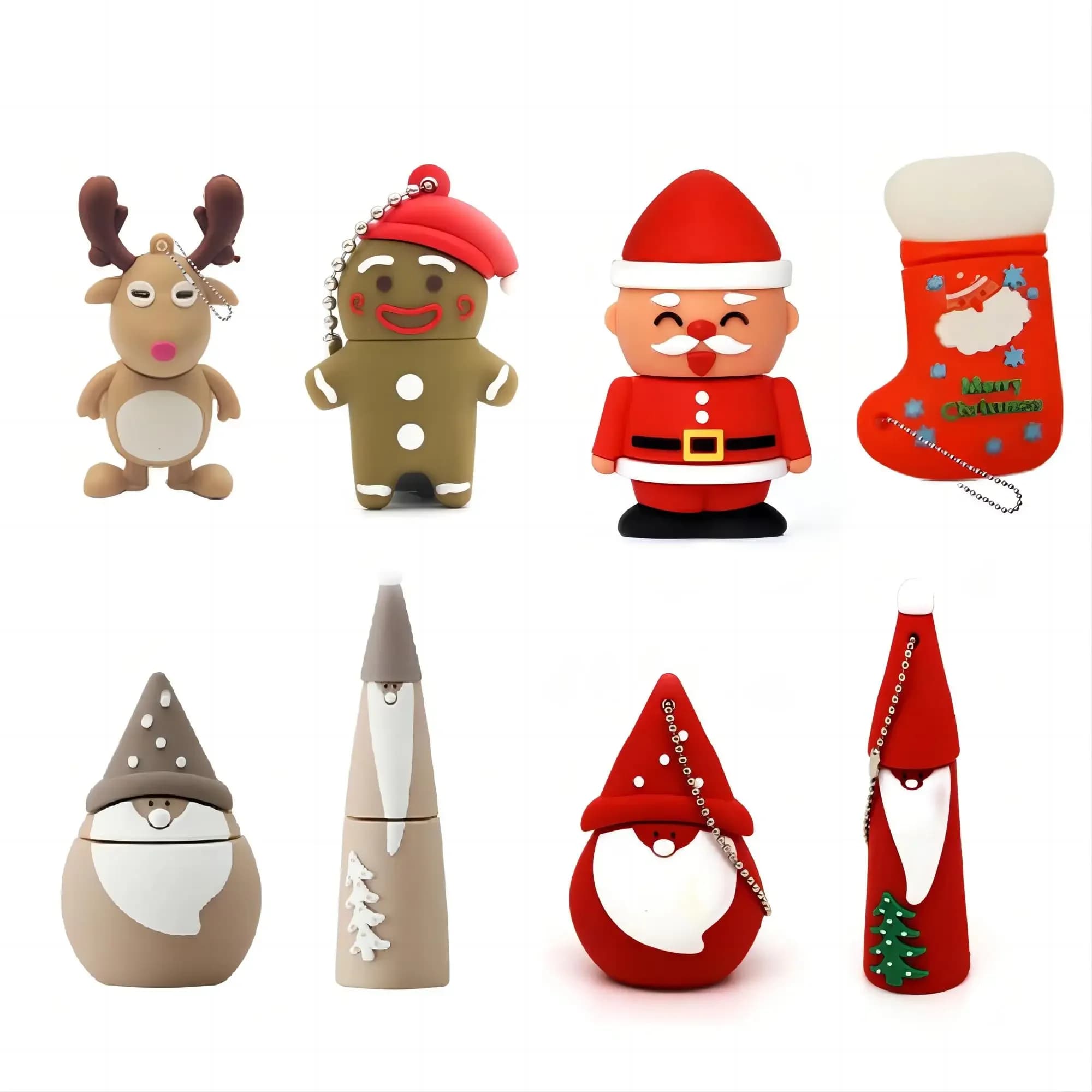 New Cartoon Santa ClausPendrive 128GB 64GB 32GB 16GB 8GB Memory Stick Flash Disk Cute Christmas Elk U Disk Mini Thumb Drive Gift