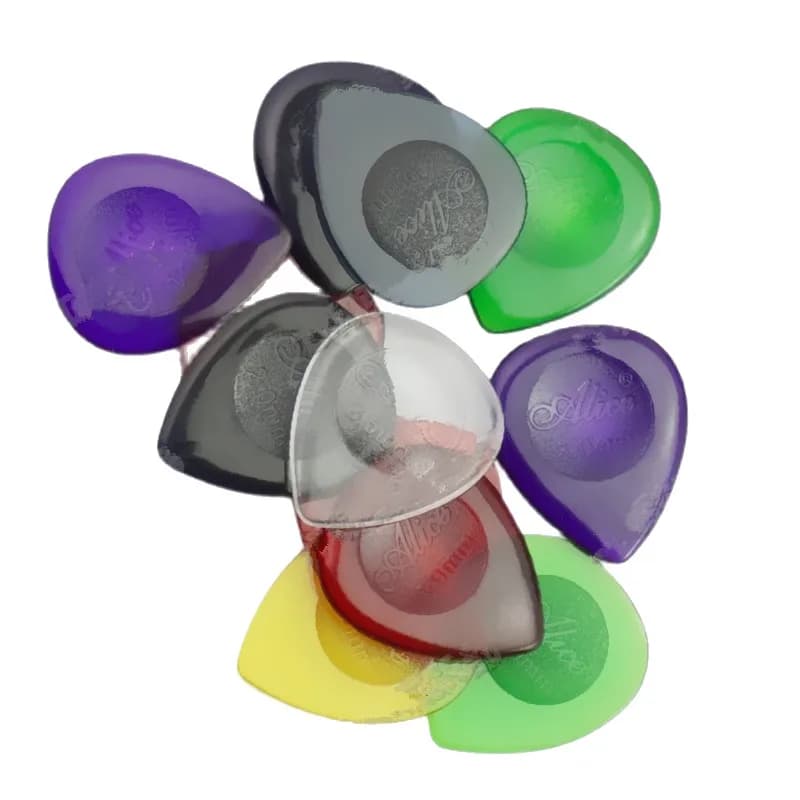 30 Pezzi Mix Colori Piccoli Plettri Trasparenti a Goccia Resistenti per Chitarra e Basso 1.0mm 2.0mm 3.0mm Ricambi per Chitarra