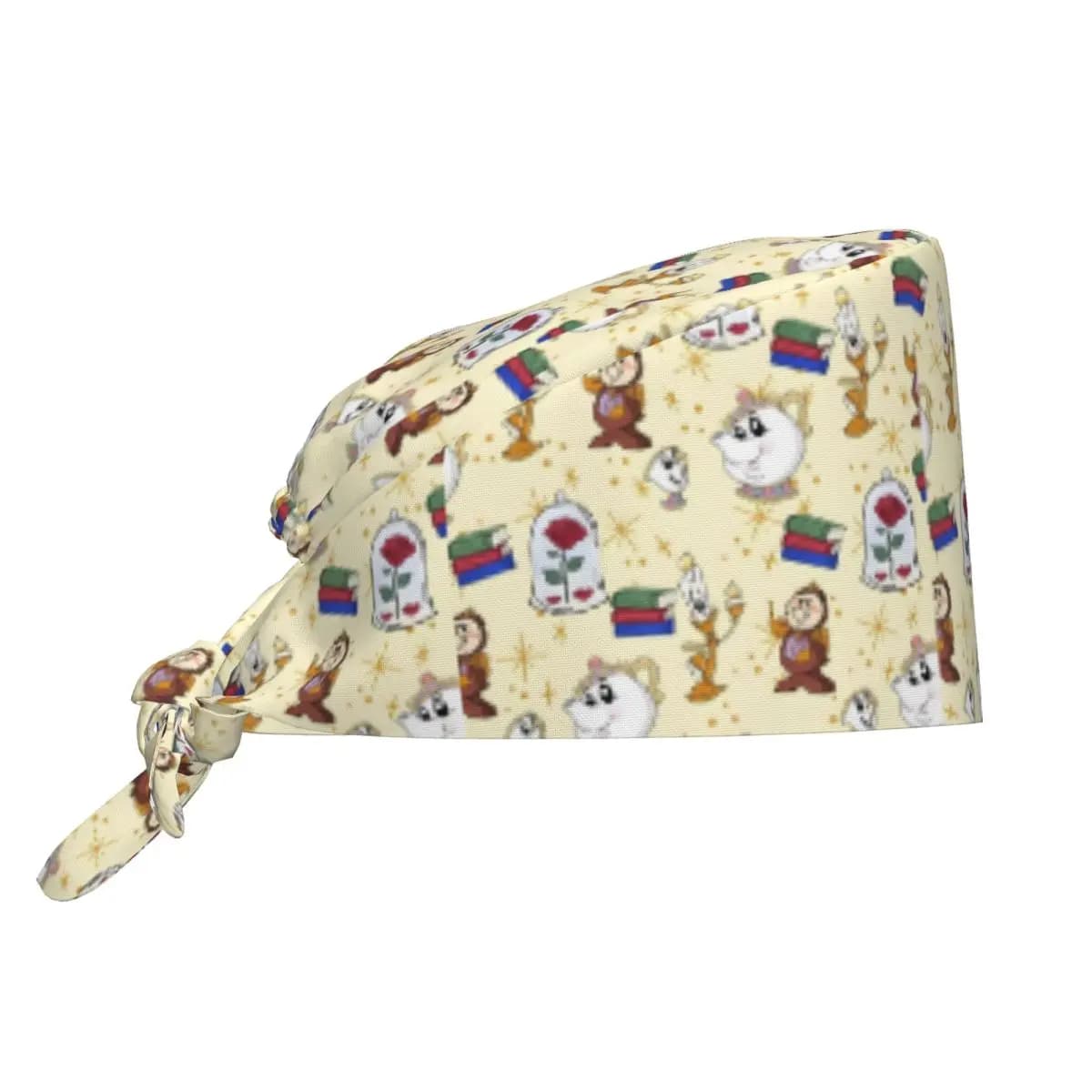 Cappello Medico Personalizzato B-Beauty And The B-Beast per Personale Sanitario, Unisex, Stile Cartone Animato, per Chef e Personale Ospedaliero