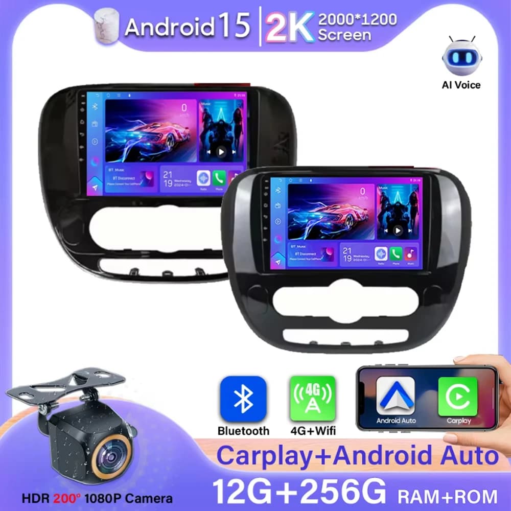 Android 15 Video For KIA SOUL 2 2013 2014 2015 2016 2017 Carplay Car Monitor Car Radio Multimedia Player Stereo No 2din 4G Wifi