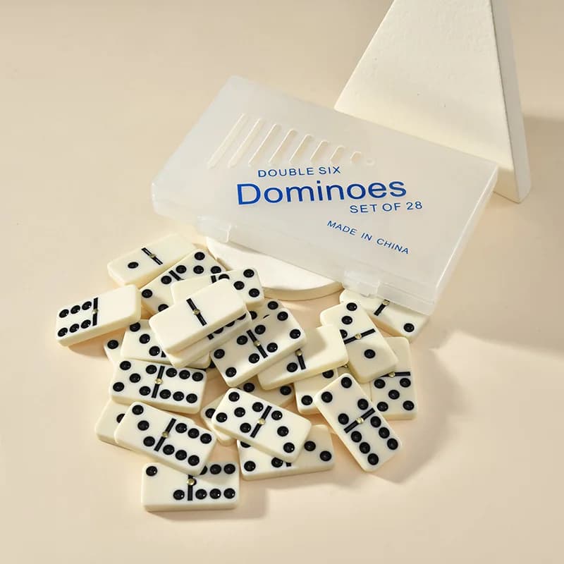 28 pezzi nastro rivettato domino doppio sei dominomo domino per adulti per il tempo libero casa puzzle gioco di scacchi scatola trasparente set oracolo deck