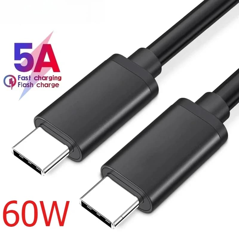 Cavi Dati USB-C a USB-C da 60W per Ricarica Rapida, Cavi Dati Quick Charge 3.0, Cavi di Ricarica Veloce USB-C da 0.3m/0.5m/1m/1.5m/2m
