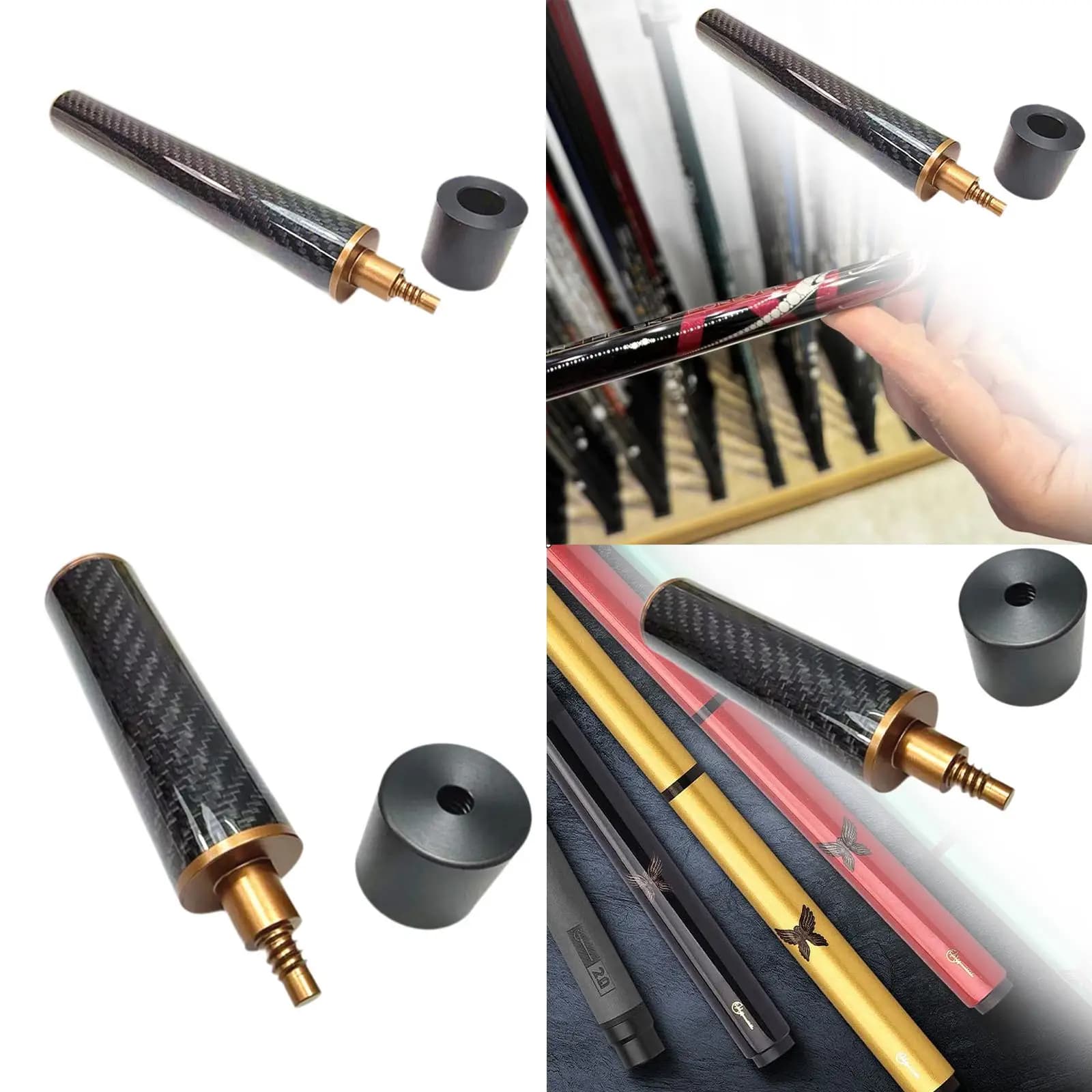 Billiard Cue Extension Two Section Aluminum Alloy Lengthening Pool Stick Billiard Accessories for Adults Practice