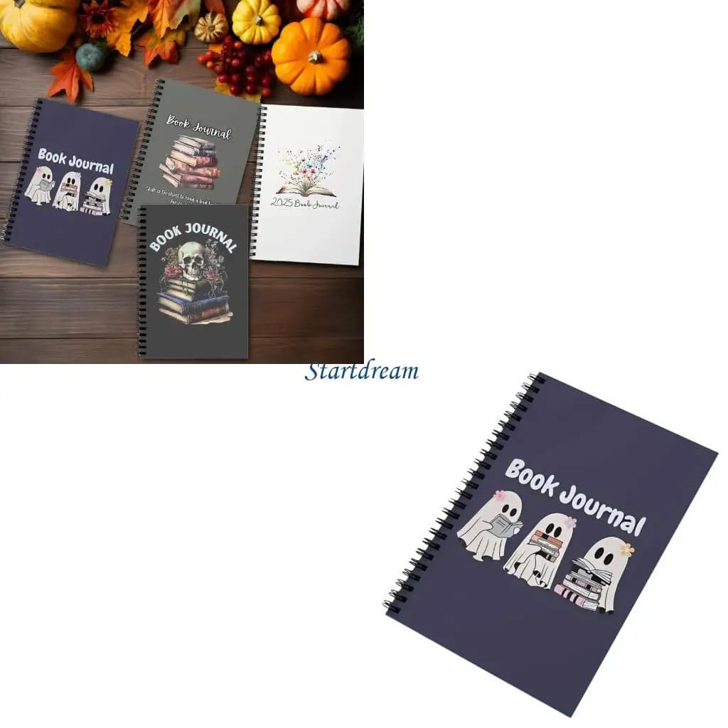 Notebook tracciamento della lettura del diario Halloween Pianificatore con rilegatura a doppia bobina 148x210 mm K92C