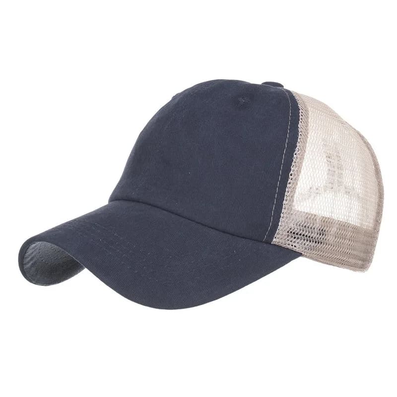 Zhongmei Spring/Summer New Product Washed Cotton Plain Fabric8Colored mesh cap, baseball cap, duckbill cap, sun hat
