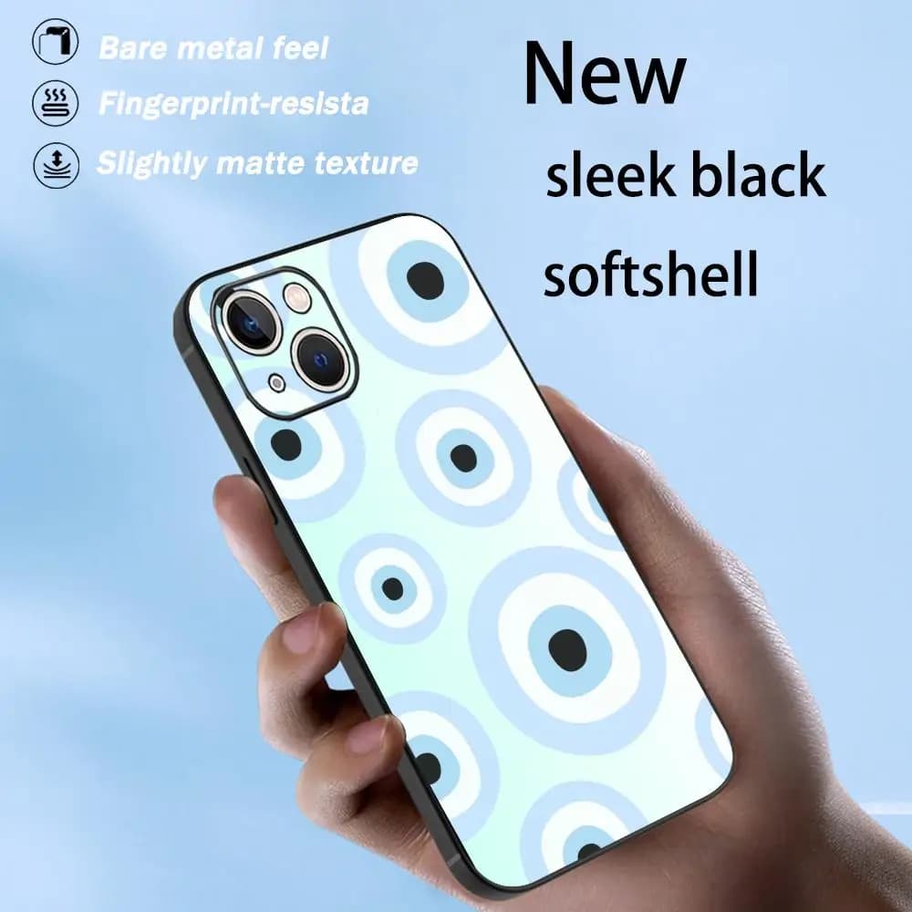 Fashion cool Evil Eye design Phone Case For iPhone 17 16 e 15 14 13 12 Plus Mini Pro Max Soft black Shockproof Cover
