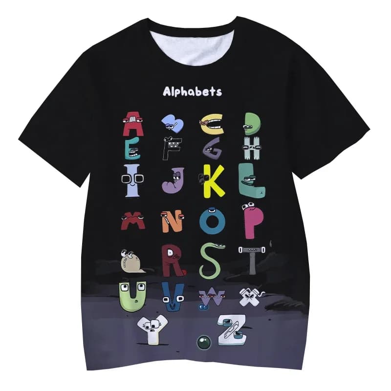 Kids Cartoon Game Alphabet Lore 3D Print Summer Breathable Short Sleeved T-shirts 2-13 Years Boys Girls Casual Outfits Tees