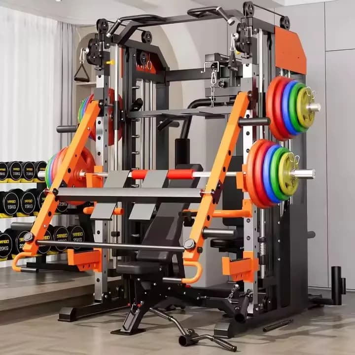 Oem Premium Strength Trainer Smith Machine Squat Rack Weightlift Machines loaded with multifunction gym plate with arm