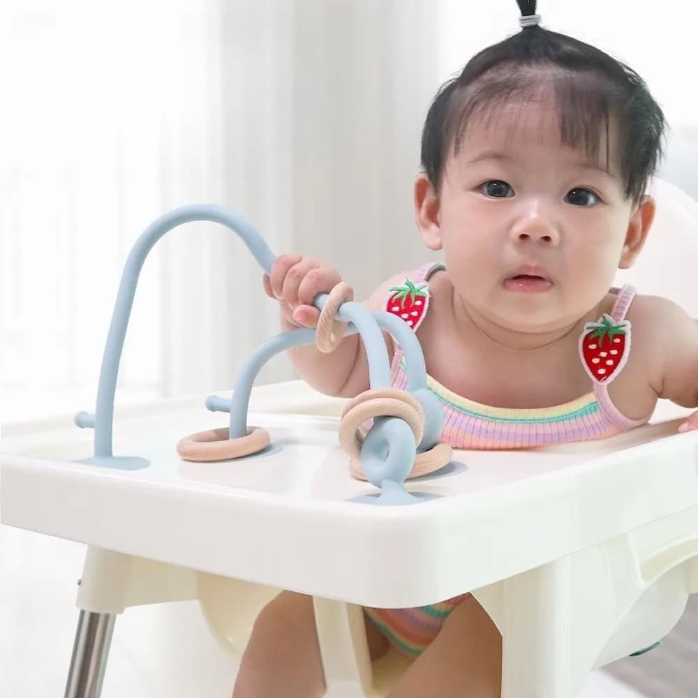 Nuovi bambini Anello in legno Morbido silicone Massaggiagengive Giocattolo Infantile Dentizione Giocattolo da masticare Accessori per neonati Fotografia neonato Giocattoli per bambini