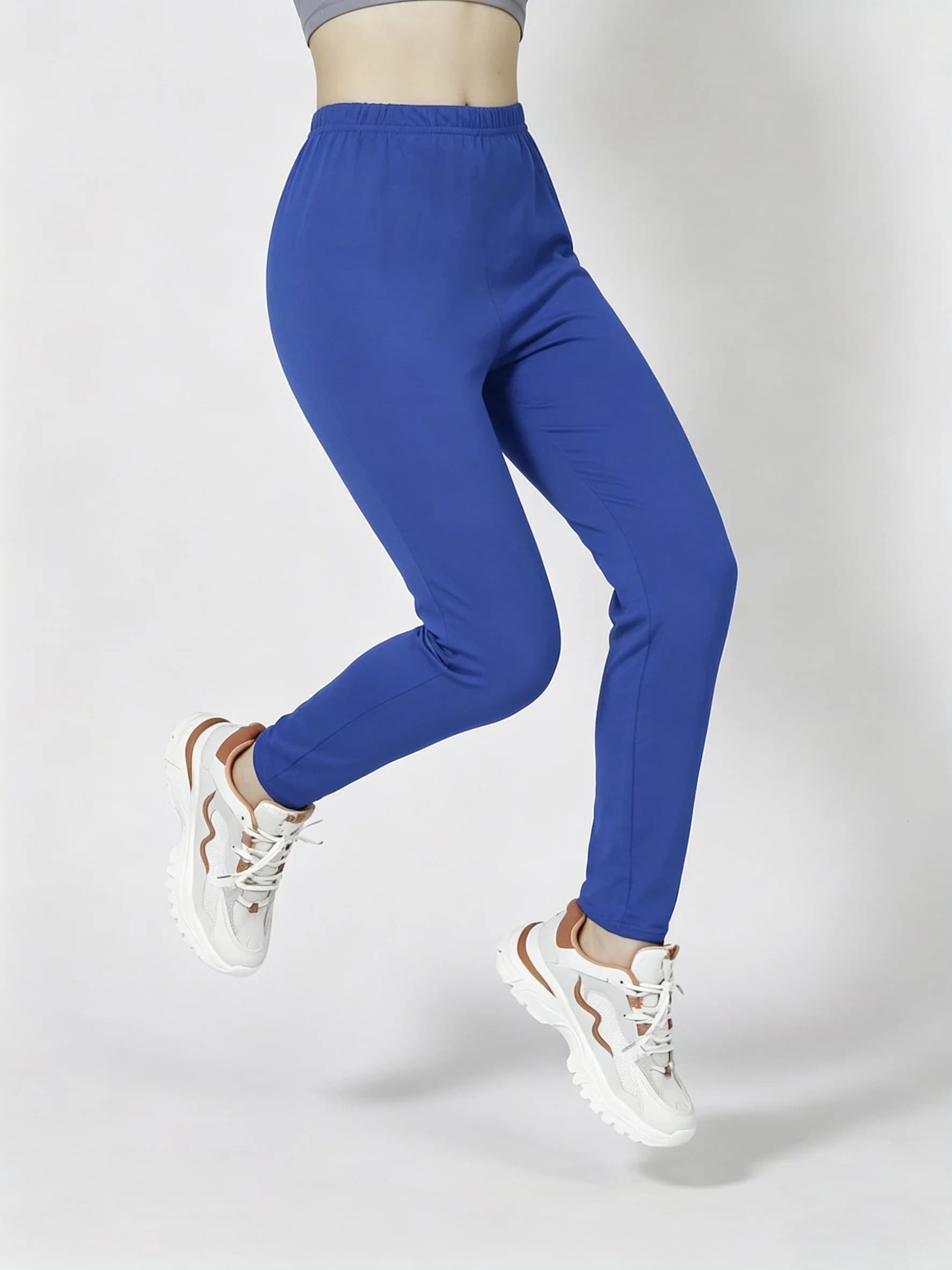 Blue nine point leggings High-Stretch Breathable Yoga Pants Soft Knit Fashionable Casual Pants