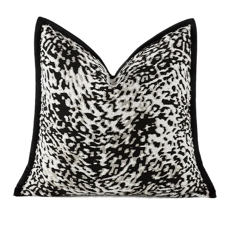 Fodere per cuscini leopardate bianche e nere di lusso in jacquard, moderne e semplici, quadrate, decorative per divano, sedia e arredamento casa