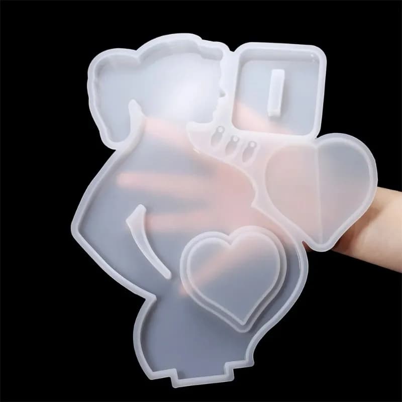 baby memorial photo frame silicone molds heart shaped pregnant mom epoxy resin mould for diy epoxy resin crafts home decoration