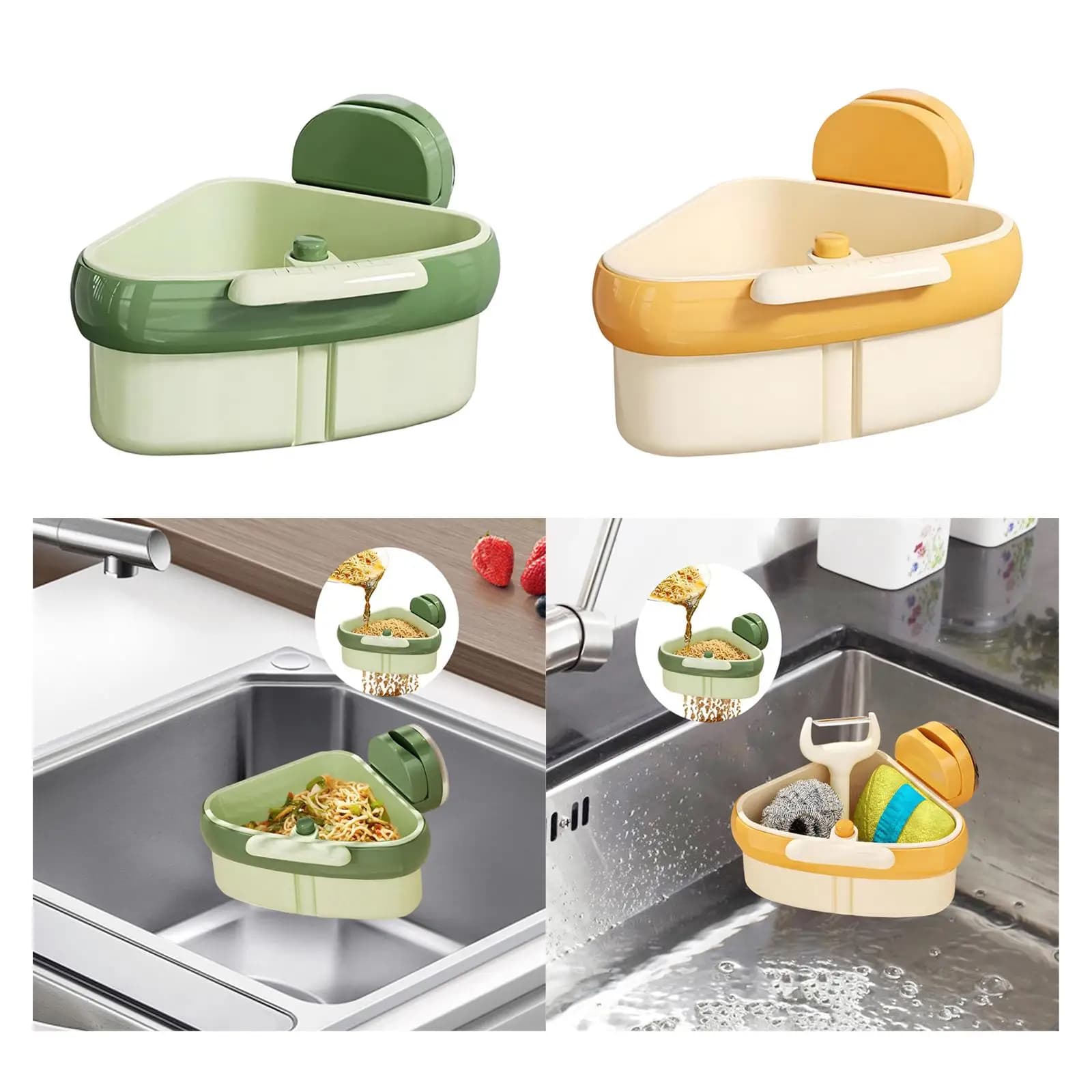 Cestello per filtro per lavello, raccoglitore per rifiuti per lavello, cestello drenante per filtro per rifiuti alimentari triangolare
