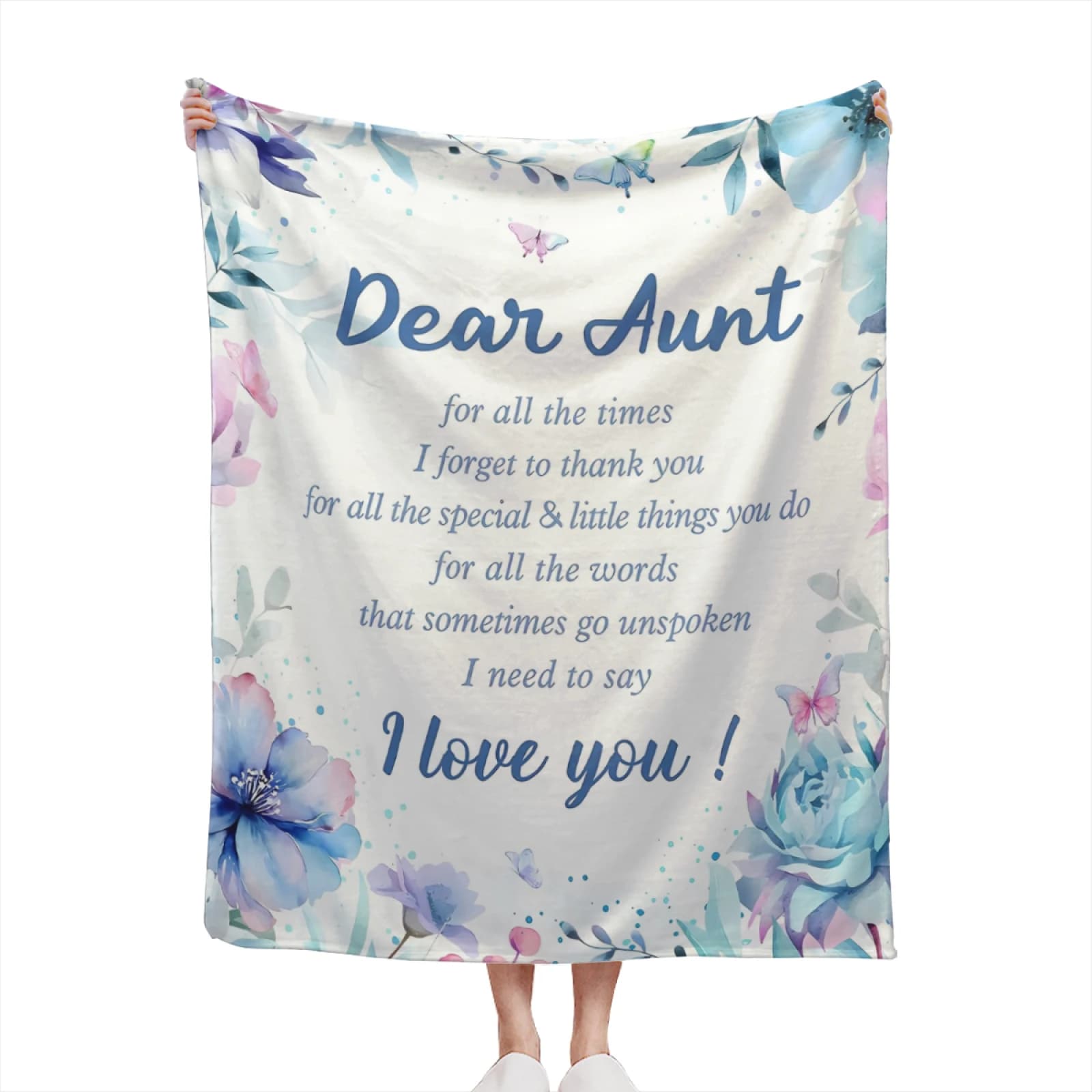 Best Aunt Gifts Printing Blanket, Soft Comfortable Flannel Throw Blanket, Lightweight Quilt, Suitable for Women, Boys, Girls, Ad