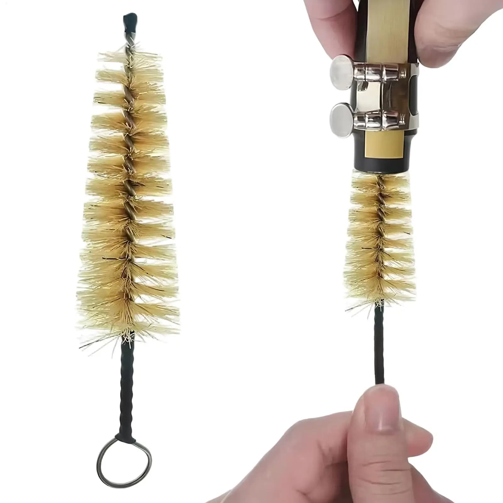 Spazzola per la pulizia del flauto Sassofono Clarinetto Bocchino Spazzola per la pulizia Setole Strumenti multifunzionali per la pulizia dell'ugello della tromba del sax
