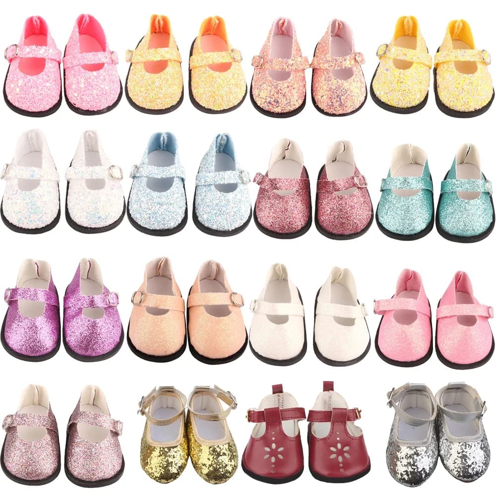 7cm scarpe da bambola For18 pollici American & 43cm Baby New Born Doll paillettes stivali accessori per OG 1/3 BJD My Life Doll giocattolo regalo della ragazza