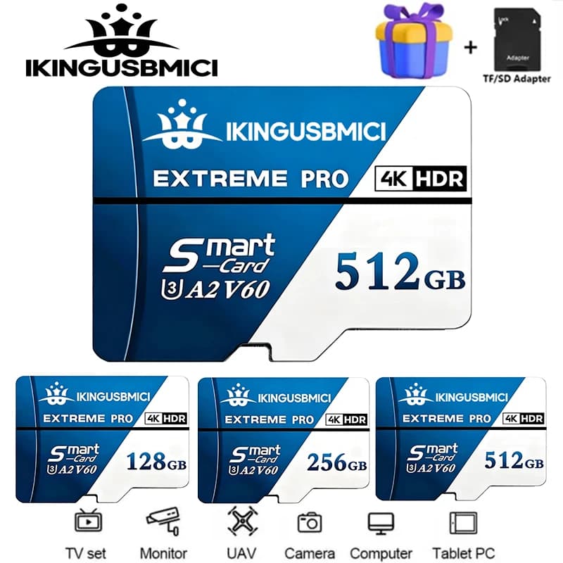 Quick TF Cards 256GB 128GB 64GB Memory Card SD Cards Micro TF SD Card A2 X-Ray Proof for Drone/Gaming Console/E-Reader