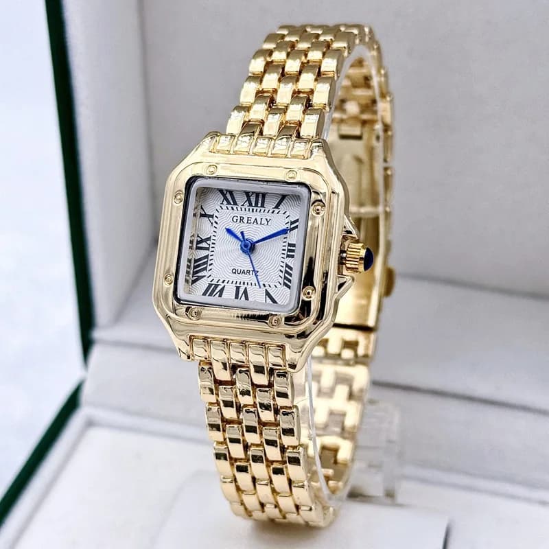 MAYZHISU Women's Watch Light Luxury Retro Quartz Wrist Watch Women's Waterproof Work Watch Stainless Steel