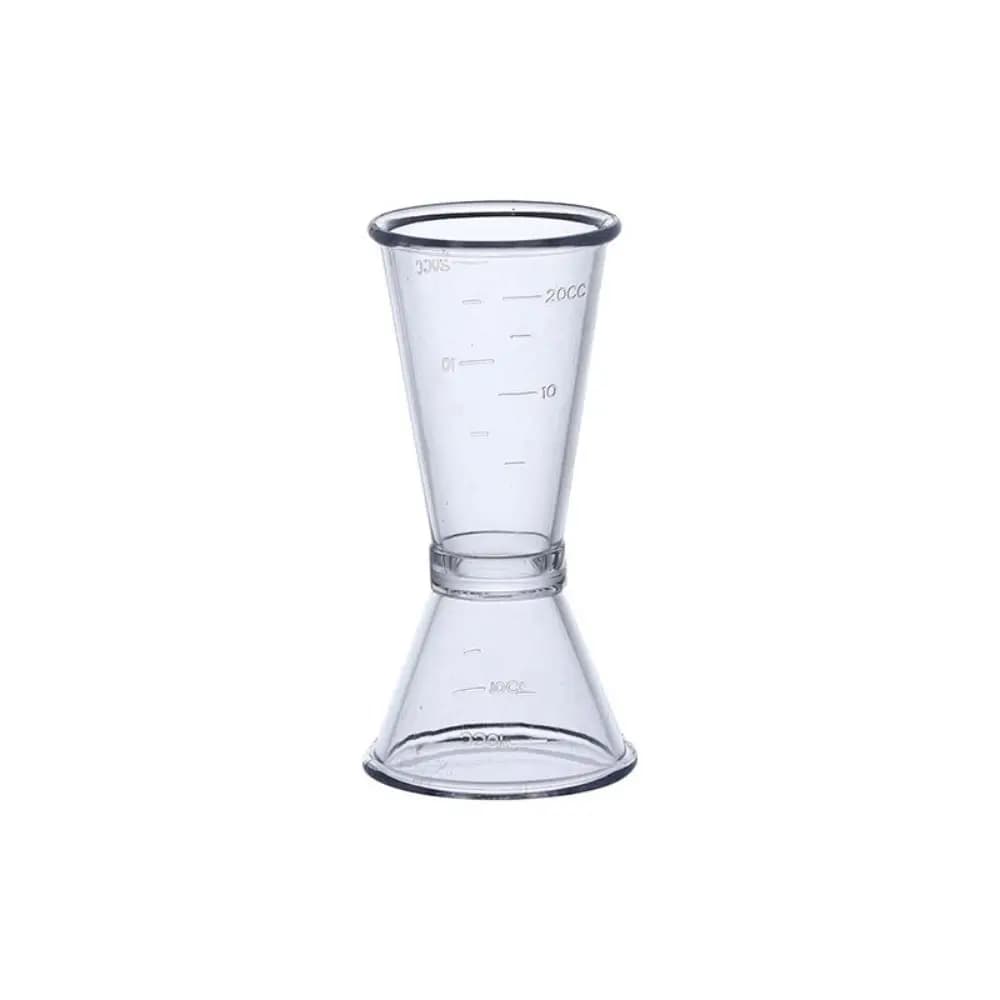 Nuova misurino in PP 10/20cc cocktail trasparente shaker 20/40cc doppia testa doppio colpo