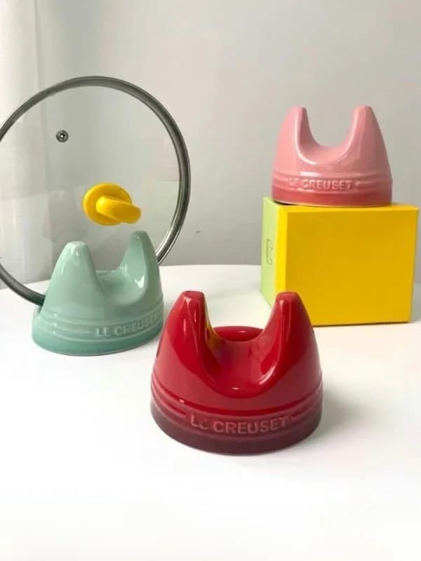 LE Ceramics Kitchen Storage Rack Pot Lid Holder Cutting Board Stand Soup Spoon Rest Iron Cast Pot Lid No Drilling Ne...