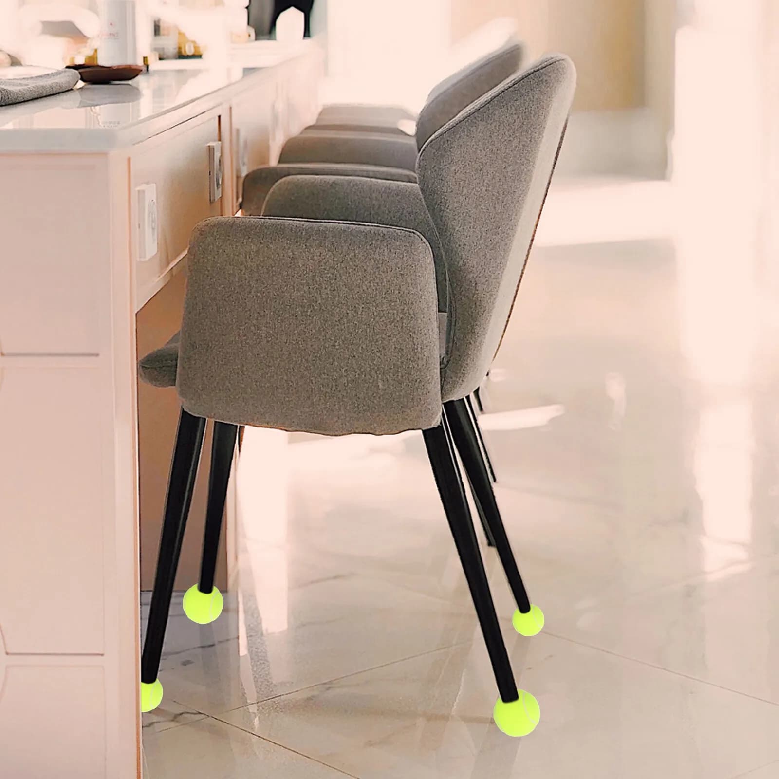 4Pcs Soft Tennis Ball Protectors Precut Furniture Leg Covers Chair Table Desk Floor Protectors Walker Foot Pads for Scratch