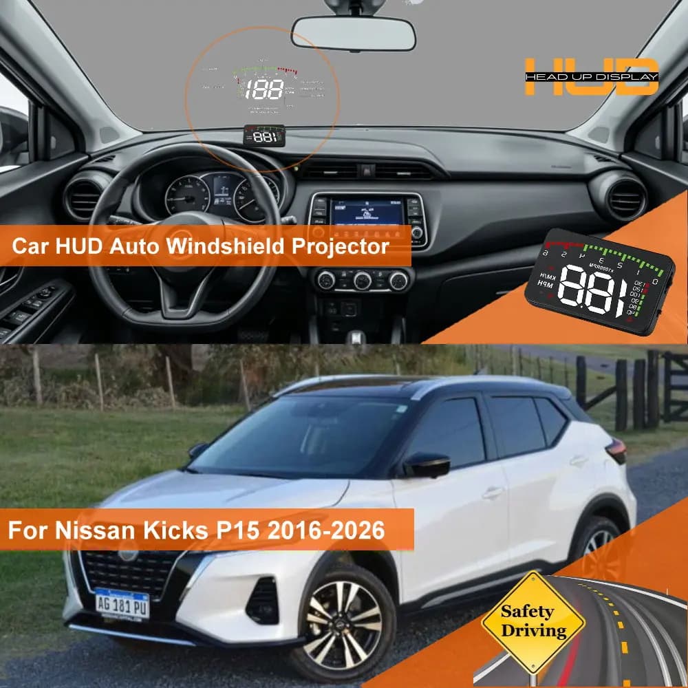 Car HUD Head Up Display For Nissan Xterra N50 2005-2015 Kicks P15 2016-2026 Auto Windshield Projector Accessories