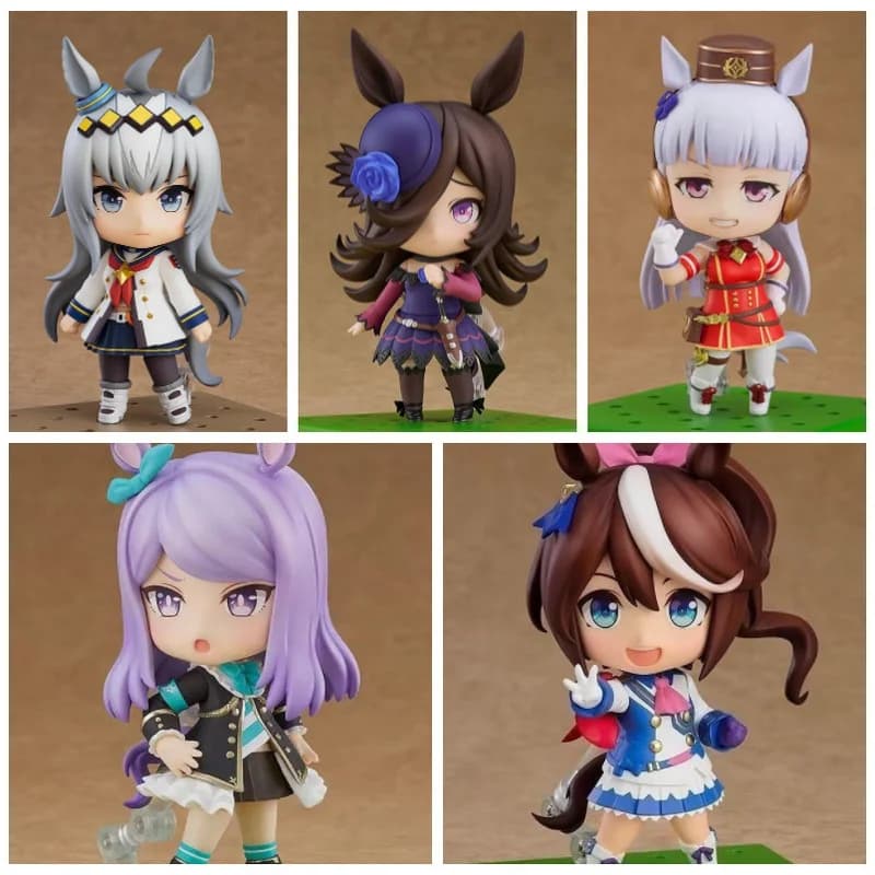 Set of figures Nendoroid Uma Musume Tokai Teio Mejiro McQueen Gold Ship Rice Bath Oguri Cap Cute Chibi Collection