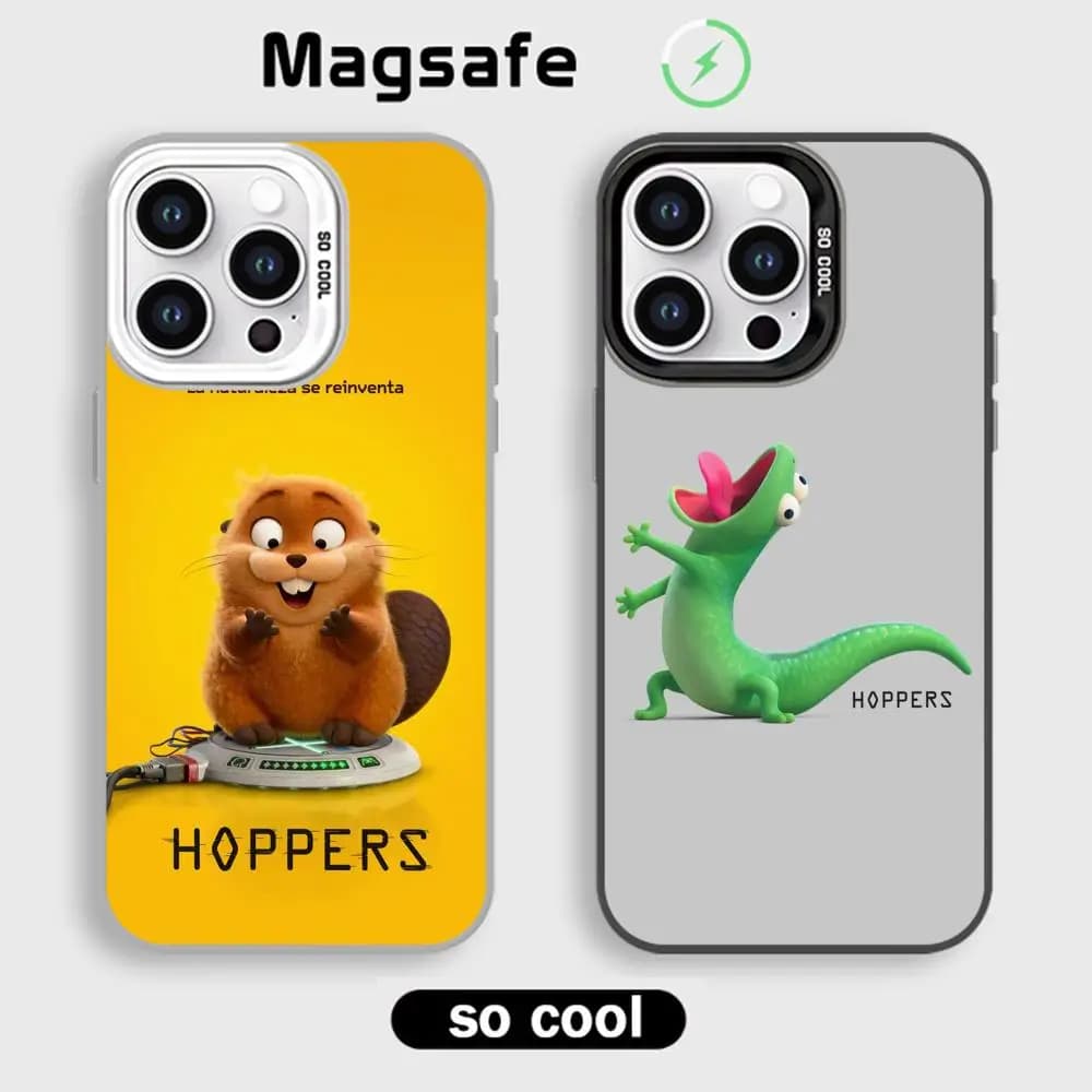 Movie H-Hoppers Cute Animal Phone Case White Magnetic IMD Colorful Silver case for iPhone 17air 16e 15 14 13 12 11 Pro Max Plus