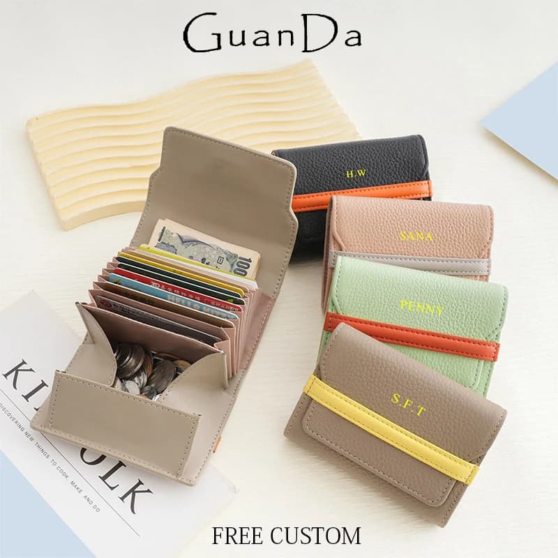 Luxury Design Women's Wallet Custom Letters Fashion 2025 Spring Summer Card Holder Bovine Leather with Name Engraving Card Holder