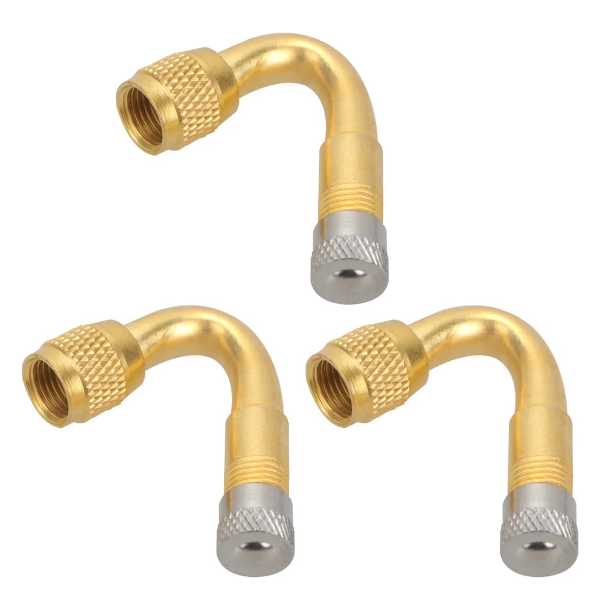Set di 3 Adattatori per Valvole Pneumatici, Curvi a 45 Gradi, per Auto, Camion, Moto, Rimorchi e Veicoli RV