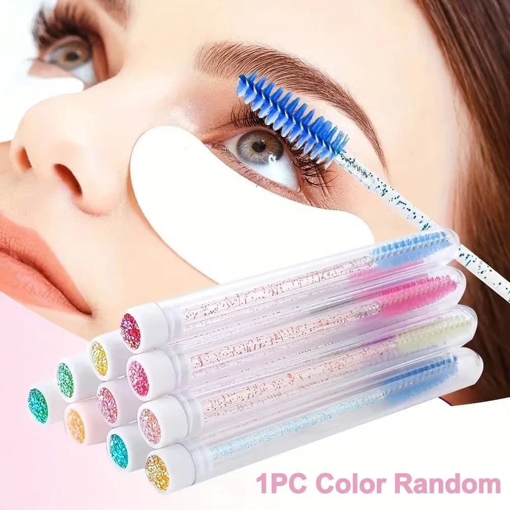 Brushes for Sparkling Eyelashes Reusable Wallets with Container, Tubes Mascara Applicators, Makeup Tools