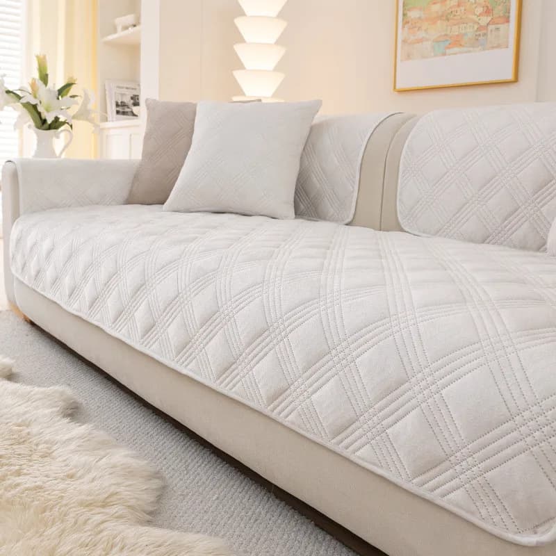Solid Color Dustproof Sofa Couch Cushion Non-Slip Anti Cat Scratch Machine Seat Cover Washable Home Decor