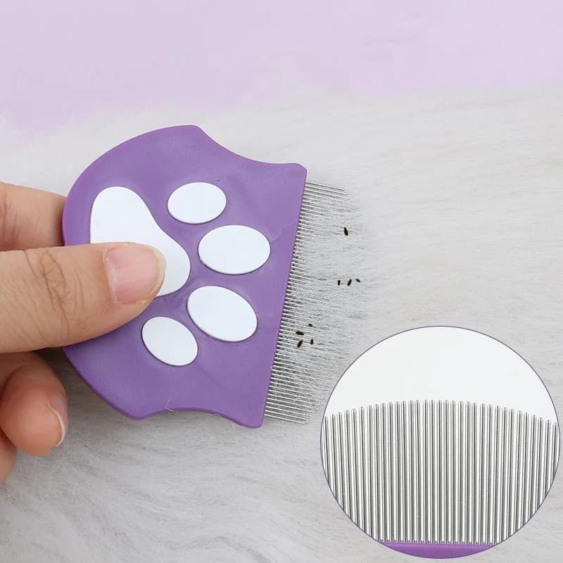 Pettine per Pulci per Animali Domestici, Spazzola per Toelettatura a Denti Folti, Rimuovi Nodi e Peli Fluttuanti per Cani e Gatti, Accessori per la Toelettatura degli Animali