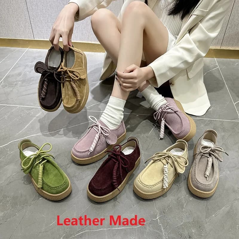 2025 Nuovo Unisex Donna Uomo Mocassini in vera pelle Punta tonda Lace Up Pelle scamosciata Colori solidi Mocassini Scarpe Cucito a mano Tod's