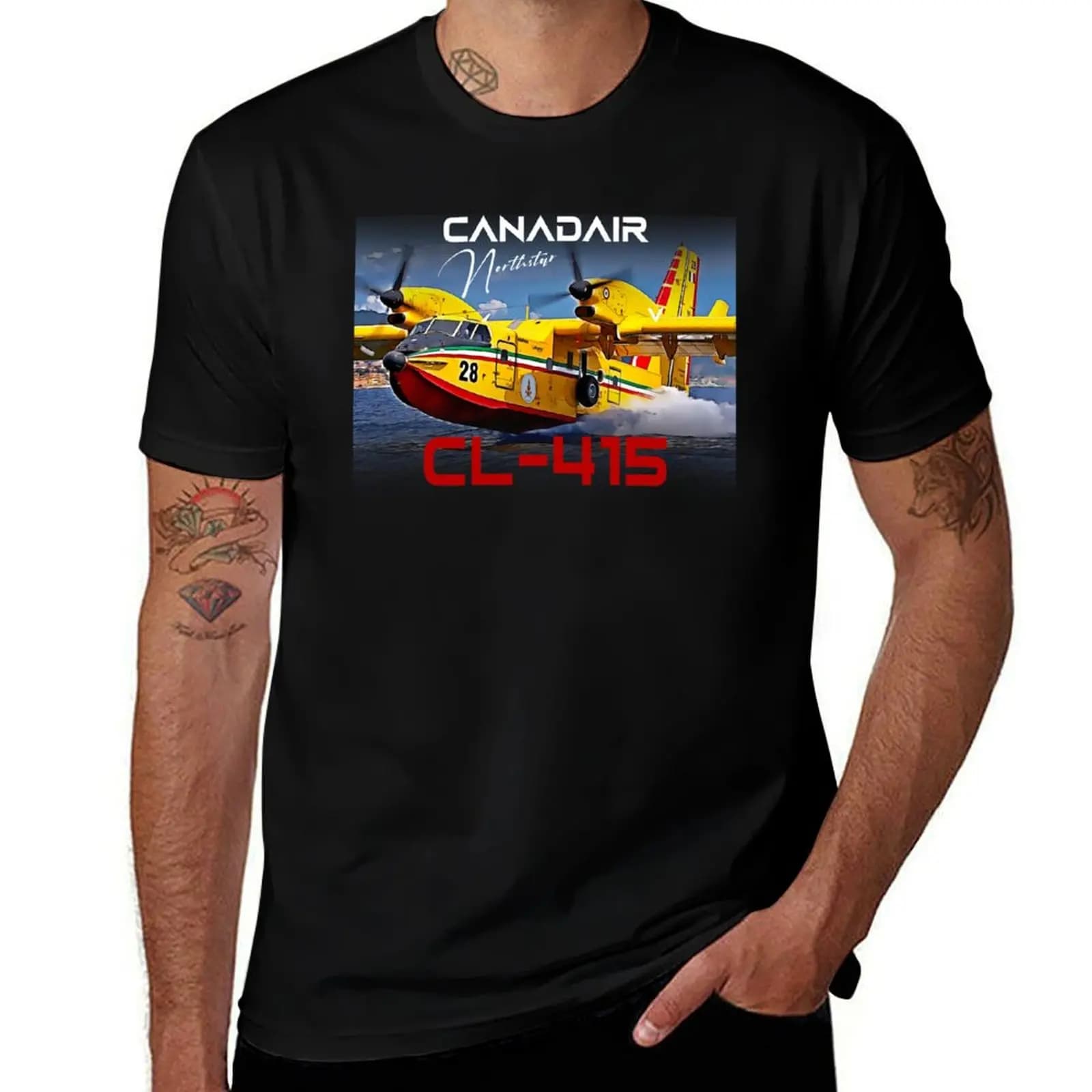 Canadair cl-415 Northstar firebomber Aircraft t-shirt manica corta t-shirt personalizzata cute top camicie uomo graphic