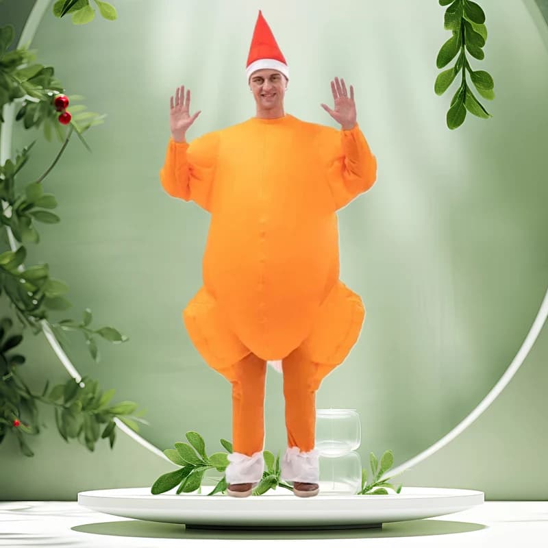 Costume gonfiabile della tacchino arrosto Pollo di Halloween per adulti Abbigliamento gonfiabile del costume cosplay della mascotte del vestito operato da Natale