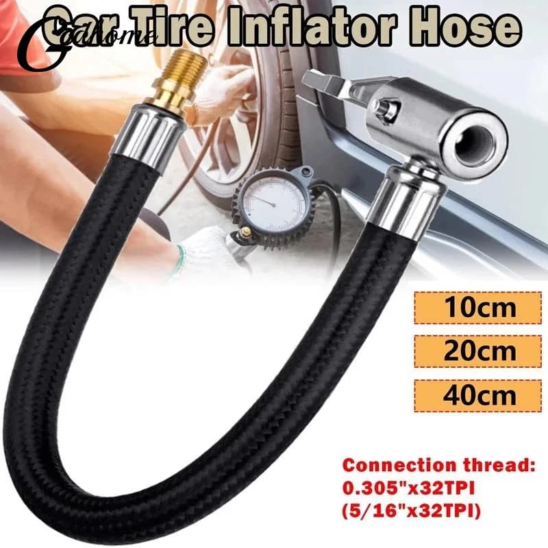Tubo di Prolunga per Gonfiaggio Pneumatici Auto, Bici, Moto, 10cm 20cm 30cm, Adattatore per Pompa d'Aria