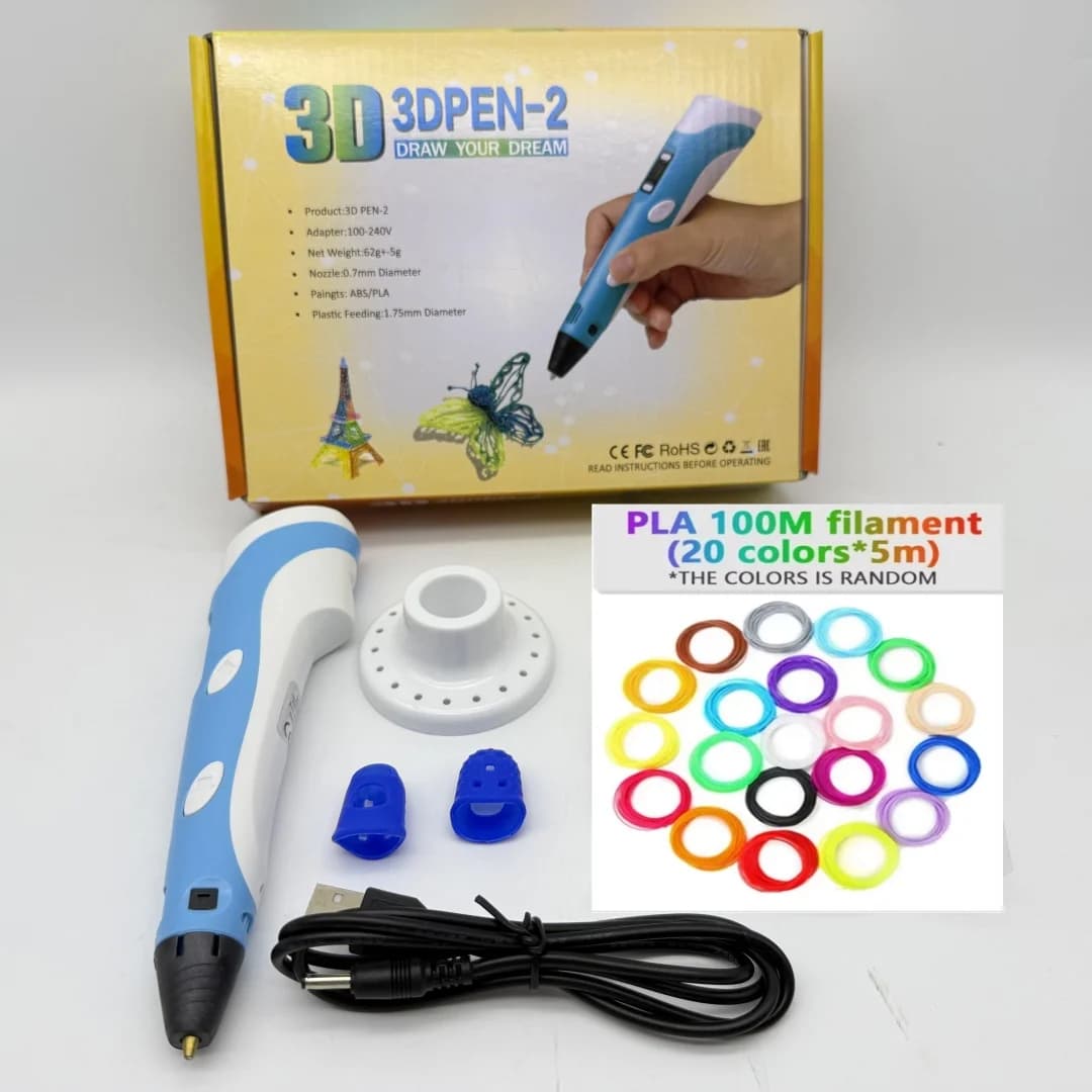 New 3D Printing Pen with 9 PLA Threading Meters, 3D Graffiti Toy, Birthday Gift and New Year's Gift for Children, Artistic Instrument