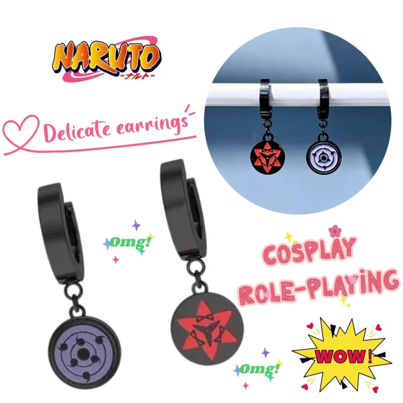 New NARUTO Uzumaki Naruto earrings cosplay role-playing metal earrings high value creative personality exquisite jewelry gift